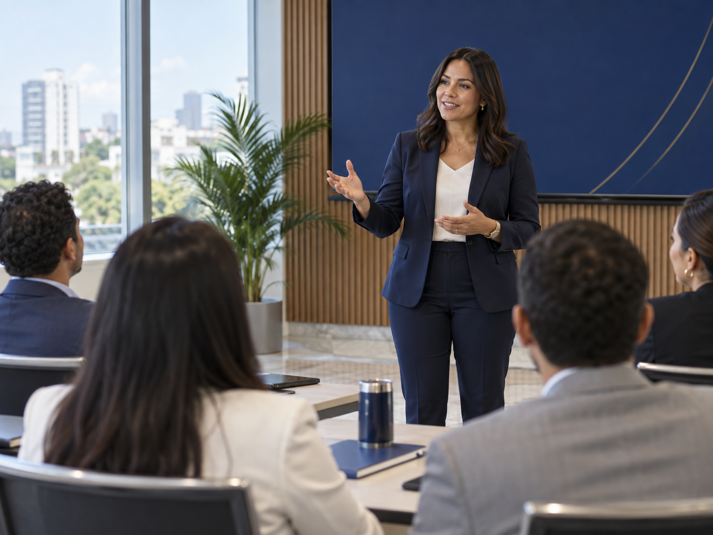 Facilitadora de VJC Business School dirigiendo una sesión de capacitación