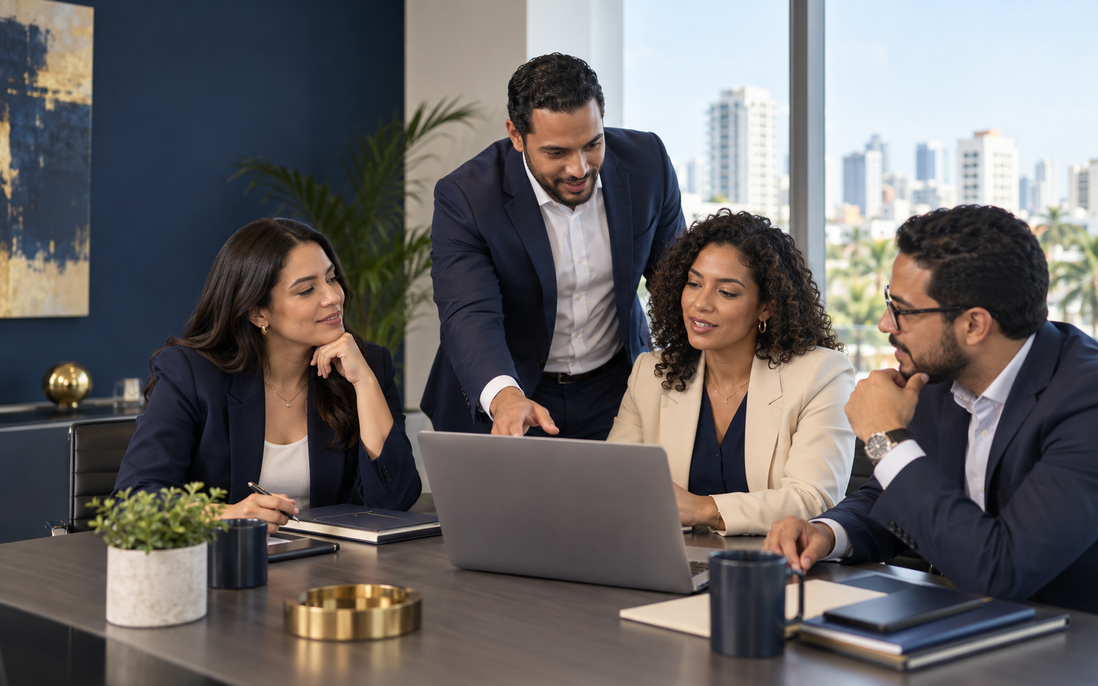 Equipo de profesionales en una sesión de trabajo