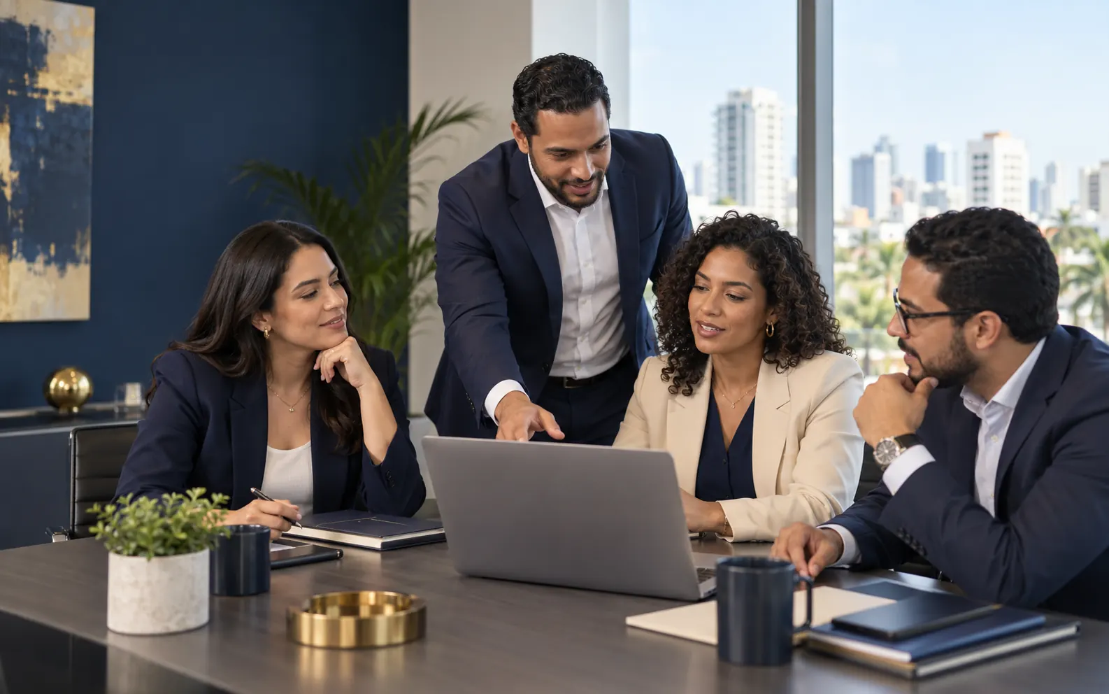 Equipo de profesionales en una sesión de trabajo